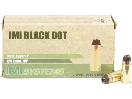 9mm - +P 124 Grain JHP - IMI Black Dot - 1000 Rounds