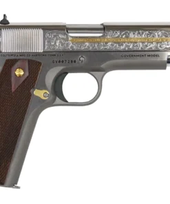 Colt 1911 Heritage .38 Super Full-Size Stainless Pistol with Custom Scroll Engraving for sale
