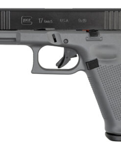 Glock 17 Gen5 9mm Pistol with Front Slide Serrations and Concrete Gray Frame