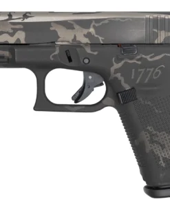 Glock 19 Gen5 9mm 15-Round Pistol with 1776 Black and Grey Camo Cerakote Finish and Ni