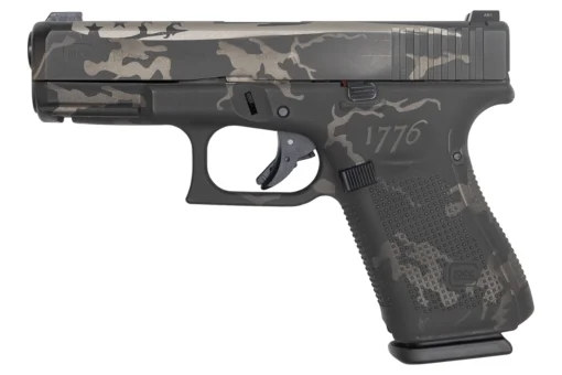 Glock 19 Gen5 9mm 15-Round Pistol with 1776 Black and Grey Camo Cerakote Finish and Ni