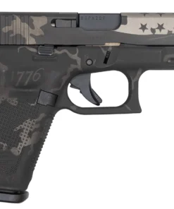 Glock 19 Gen5 9mm 15-Round Pistol with 1776 Black and Grey Camo Cerakote Finish and Ni