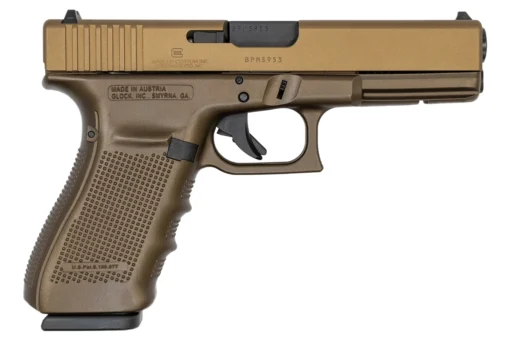 Glock 20 Gen4 10mm Pistol with Cerakote Burnt Bronze Slide and Cerakote Midnight Bronz