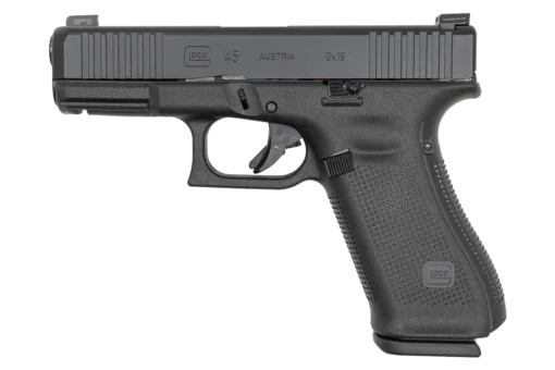 Glock 45 9mm Pistol with Front Slide Serrations and Ameriglo Bold Sights
