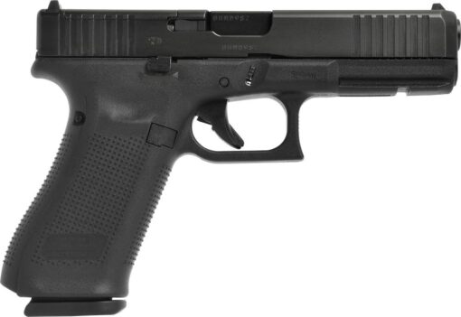 Glock G17 Gen5 MOS 9mm Luger 4.49 10+1 Overall Black Finish with nDLC Steel with Front Serrations & MOS Cuts Sli
