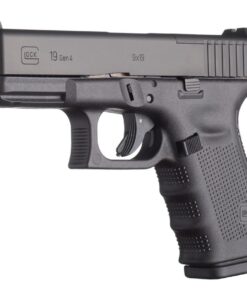 Glock G19 Gen4 Compact MOS 9mm Luger 4.02" 15+1 Black Steel Slide Black Rough Texture Interchangeable Backstraps Gr