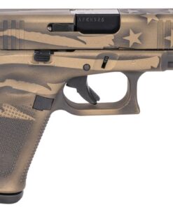 Glock G19 Gen5 9mm Luger 4.02 15+1 Overall Black/Coyote Battle Worn Flag Cerakote Front Serrations Slide Rou