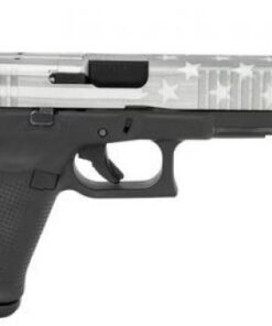 Glock G19 Gen5 MOS 9mm Luger 4.02 15+1 Black Polymer Frame Battle Worn Flag Steel Slide with Front Serrations