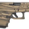 Glock G26 Gen3 Subcompact 9mm 3.43 10+1 Overall Black/Coyote Battle Worn Flag Cerakote