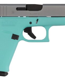 Glock G48 9mm Luger4.17 10+1 Robin Egg Blue Sliver PVD Slide Robin Egg Blue Polymer Grip Glock Night Sights