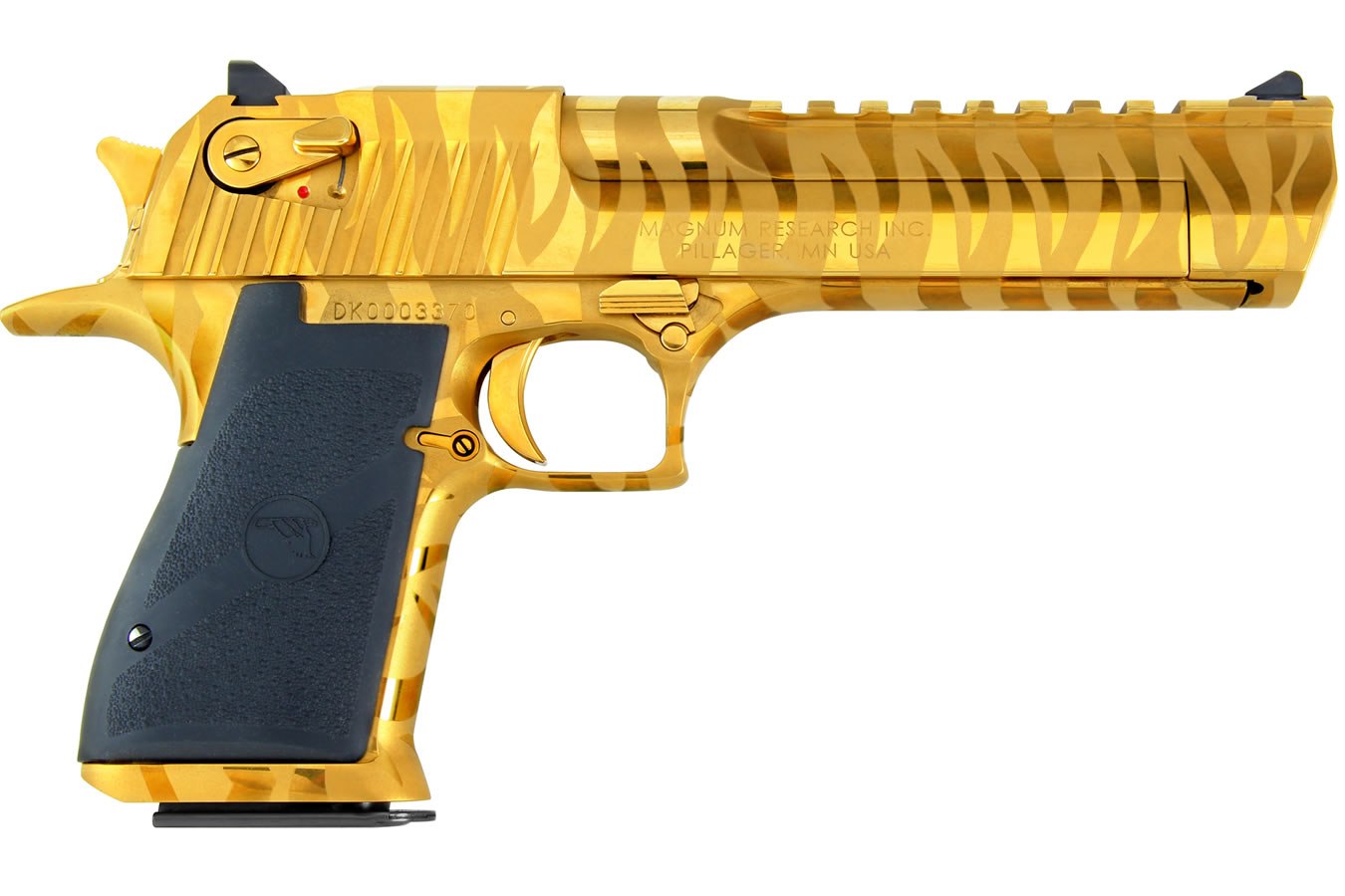 Magnum Research Desert Eagle .50 A.E. Mark XIX Titanium Gold with Tiger Stripes for sale Magnum Research Desert Eagle .50 A.E. Mark XIX Titanium Gold with Tiger Stripes
