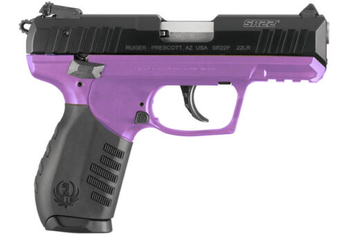 Ruger SR22 22LR Rimfire Pistol with Purple Lady Lilac Grip Frame
